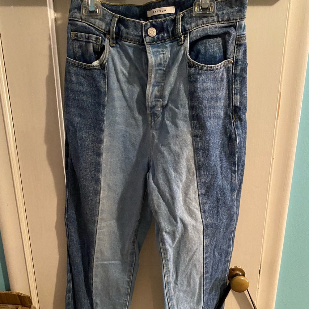 pacsun split wash straight jeans